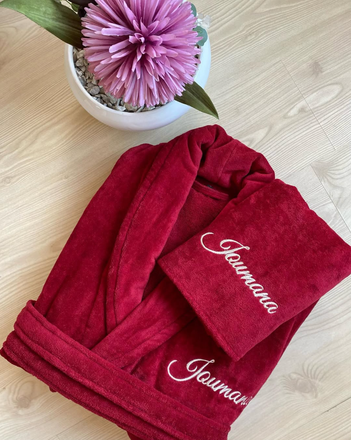 Peignoir Personnalisé de Luxe – Brodé avec Prénom